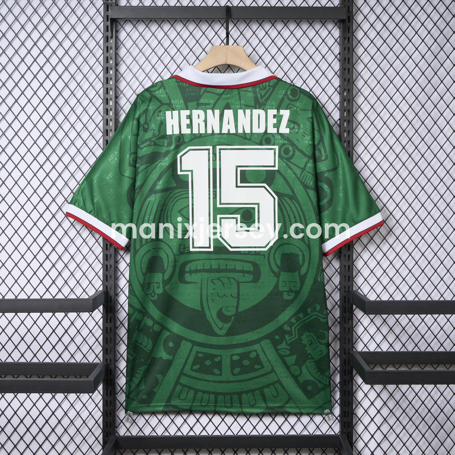 ManixJersey.com | Retro Mexico 1998 Home Jersey -Customize Name, Number and Patch | Worldwide Shipping