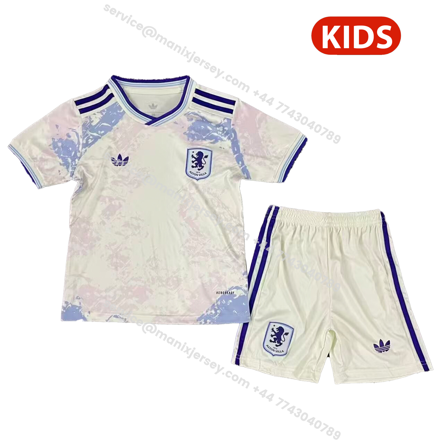 ManixJersey.com | Aston Villa 25-26 Third Unsponsored Kids Kit -Customize Name, Number and Patch | Worldwide Shipping