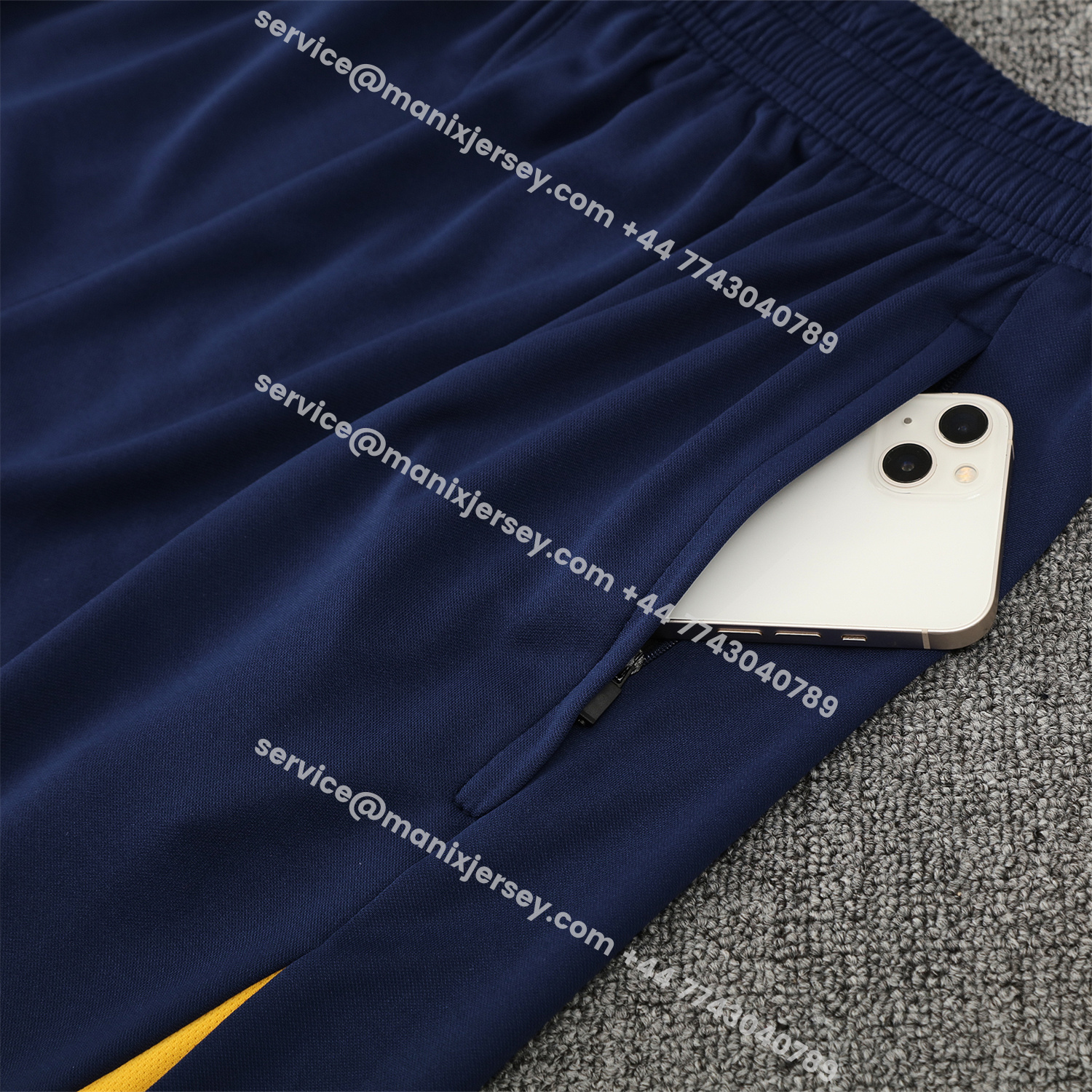 ManixJersey.com | Atletico Madrid Short-Sleeve Training Set - Blue Yellow Top & Blue Shorts -Customize Name, Number and Patch | Worldwide Shipping