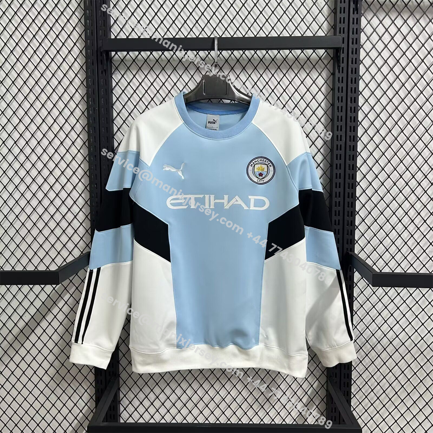 ManixJersey.com | Manchester City 25-26 Home Unisex Pullover Hoodie -Customize Name, Number and Patch | Worldwide Shipping
