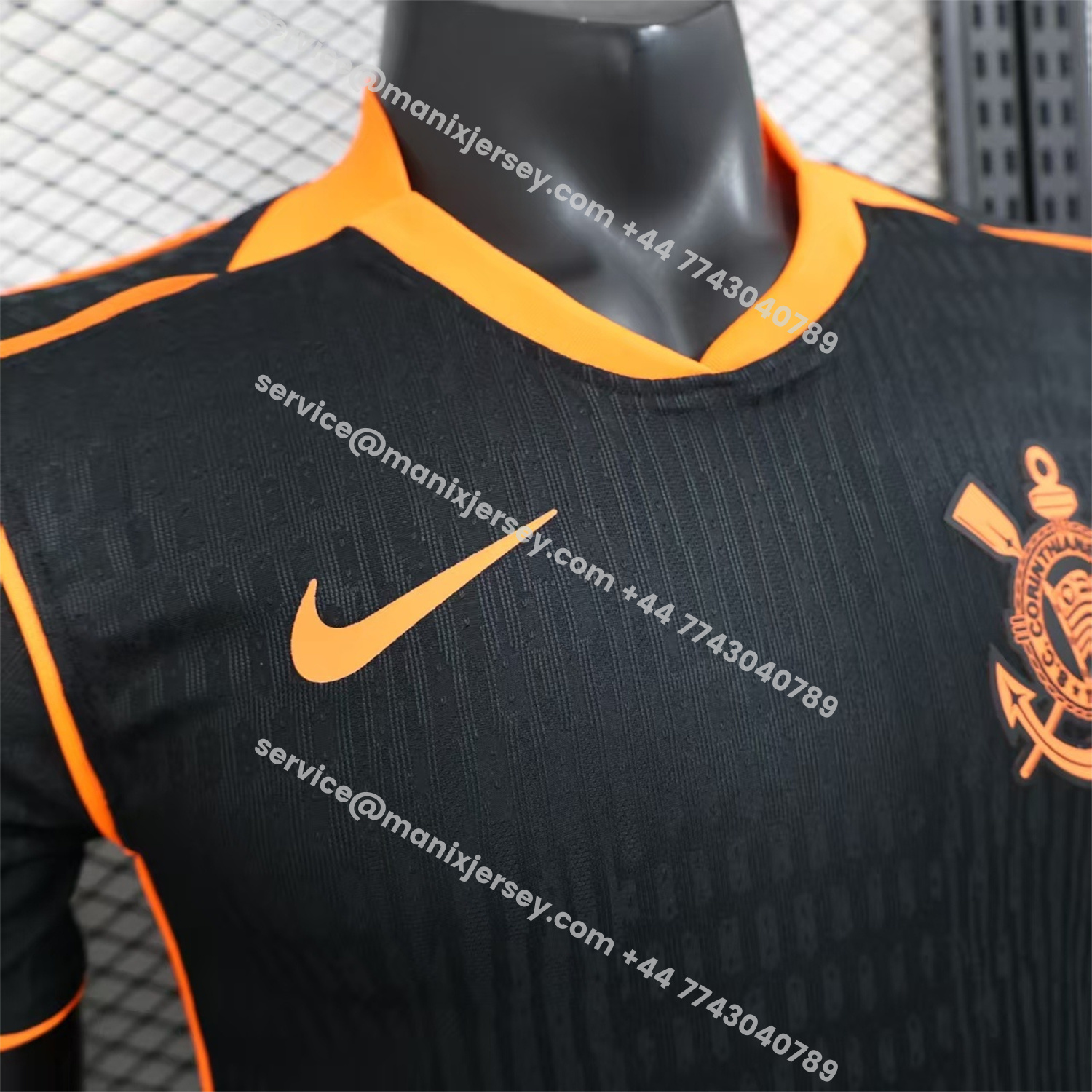 ManixJersey.com | Corinthians 25-26 Third Black Jersey - Player Version -Customize Name, Number and Patch | Worldwide Shipping