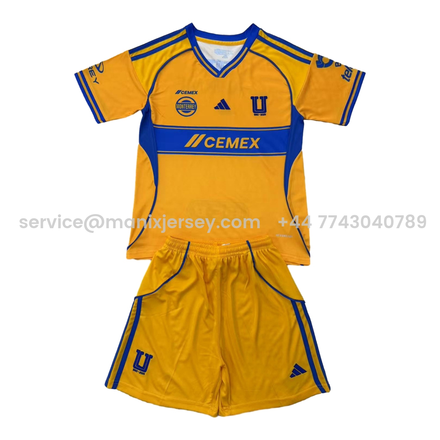 ManixJersey.com | Tigres UANL 25-26 Home Men's Adult Jersey Set - Fans Version -Customize Name, Number and Patch | Worldwide Shipping