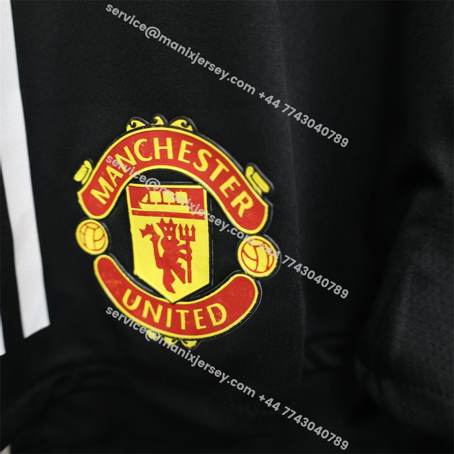 ManixJersey.com | Manchester United 25-26 Home Black Shorts - Player Version -Customize Name, Number and Patch | Worldwide Shipping