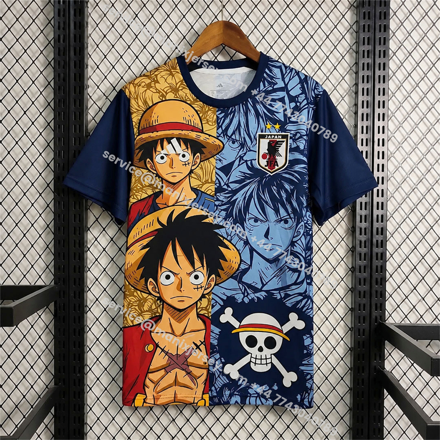 Japan 2026 Luffy Skull Blue Yellow Special Jersey - Fans Version:football jersey mysite: unitedjerseyfootball 邓江浪:football