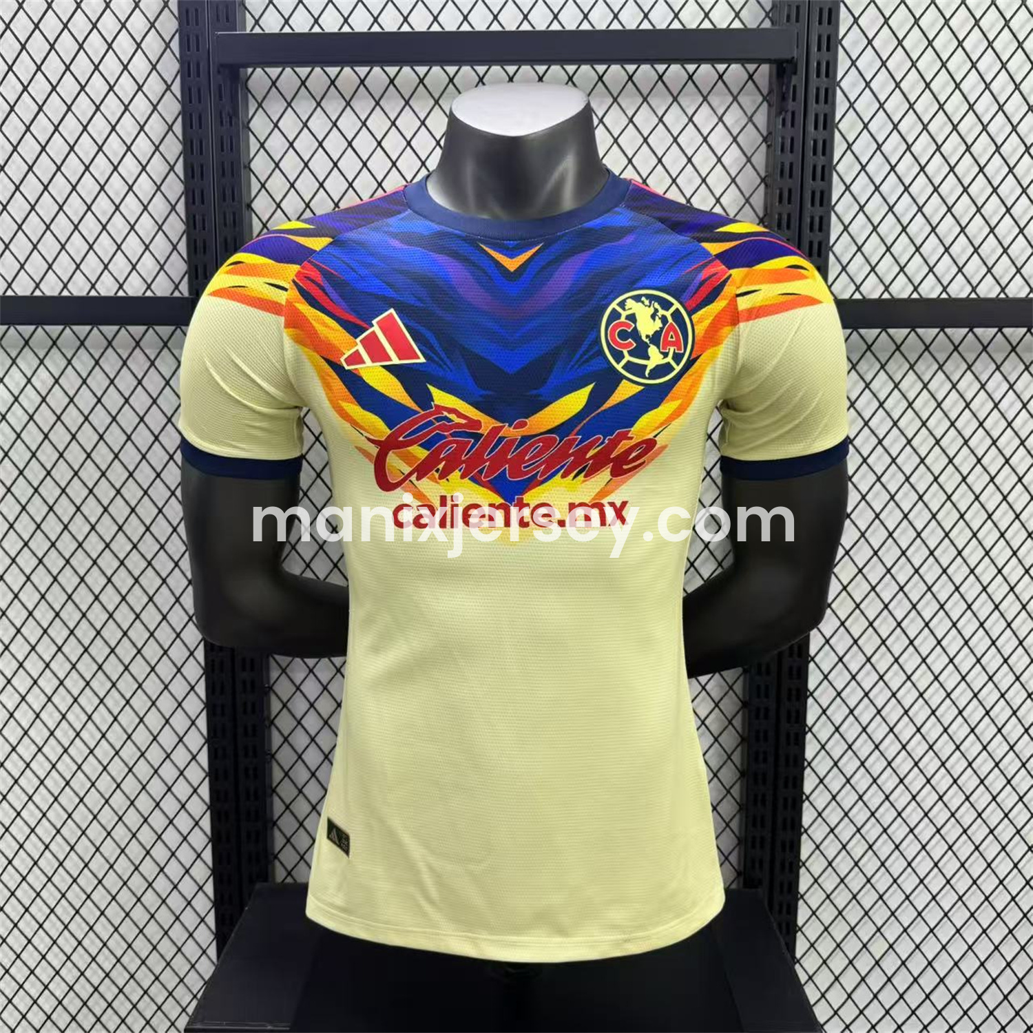 ManixJersey.com | Club América 25-26 Blue Neck Light Yellow Special Jersey - Player Version -Customize Name, Number and Patch | Worldwide Shipping