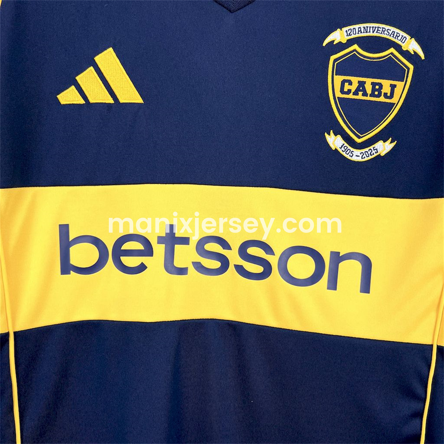 ManixJersey.com | Boca Juniors 25-26 Home 120th Anniversary Jersey - Fans Version -Customize Name, Number and Patch | Worldwide Shipping