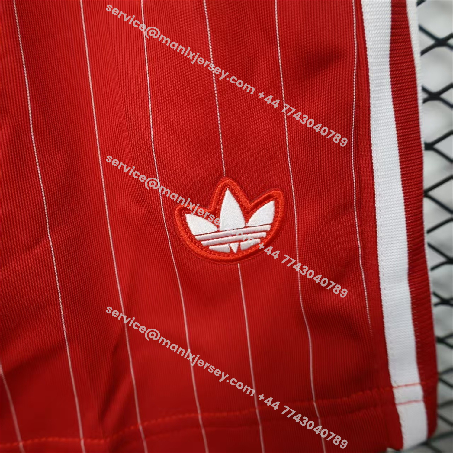 ManixJersey.com | Manchester United 25-26 Trefoil Red Travel Shorts - Player Version -Customize Name, Number and Patch | Worldwide Shipping