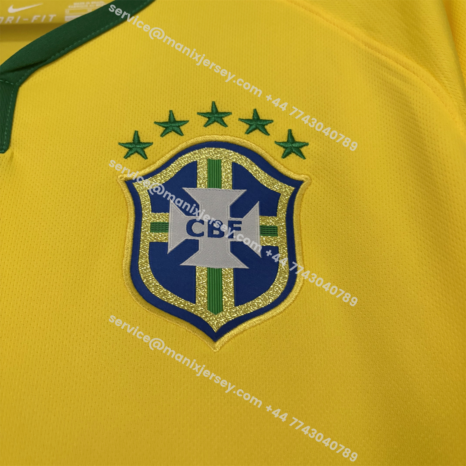 ManixJersey.com | Retro Brazil 2014 Home Jersey -Customize Name, Number and Patch | Worldwide Shipping