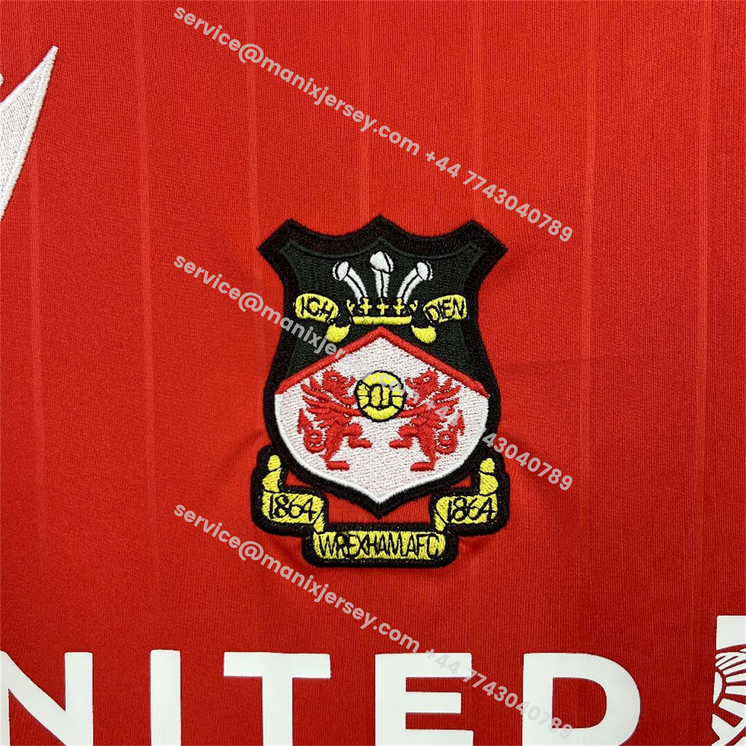 ManixJersey.com | Wrexham 25-26 Home Jersey - Fans Version -Customize Name, Number and Patch | Worldwide Shipping