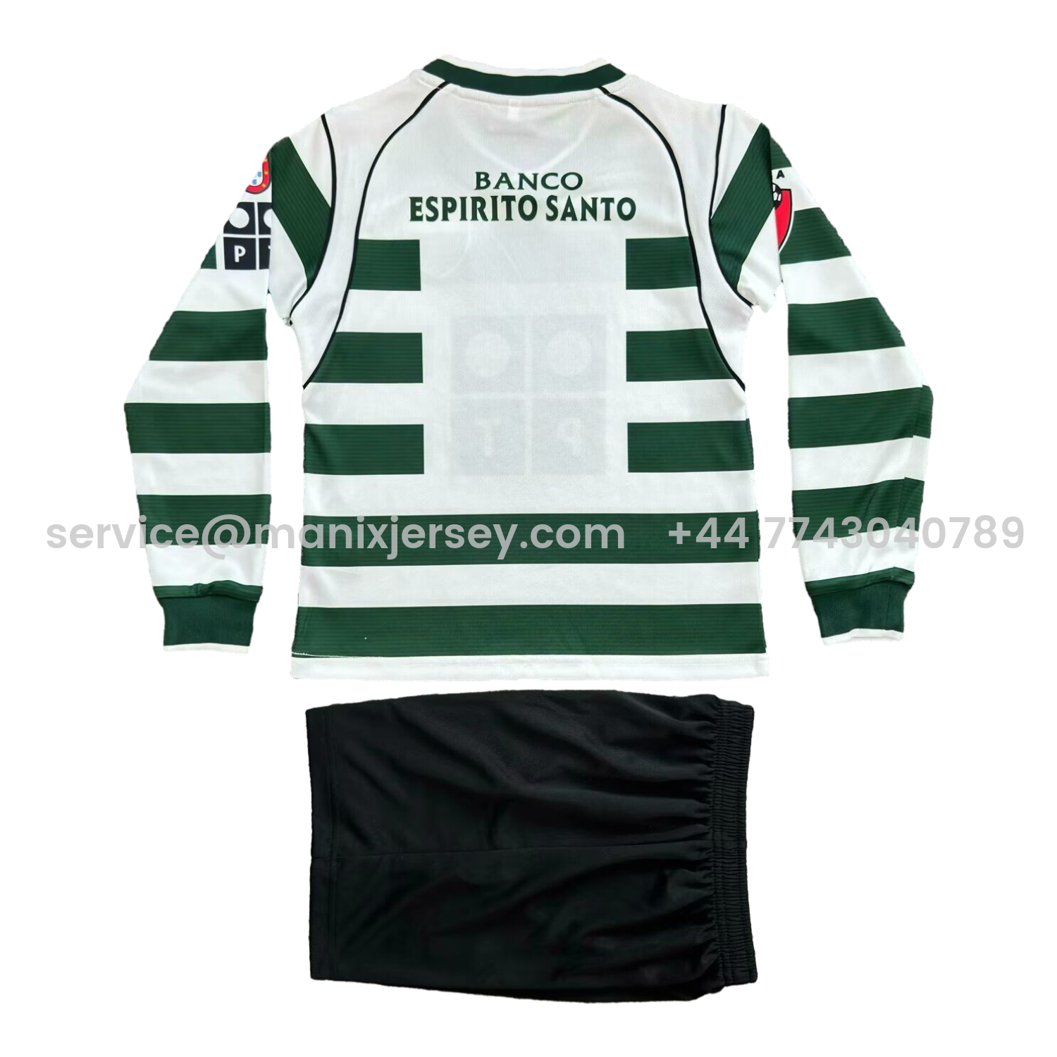 ManixJersey.com | Retro Sporting CP 2002-03 Home Long Sleeves Kids Kit -Customize Name, Number and Patch | Worldwide Shipping