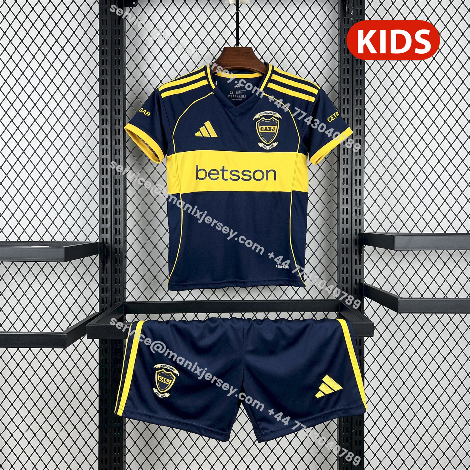 ManixJersey.com | Boca Juniors 25-26 Home 120th Anniversary Kids Kit -Customize Name, Number and Patch | Worldwide Shipping