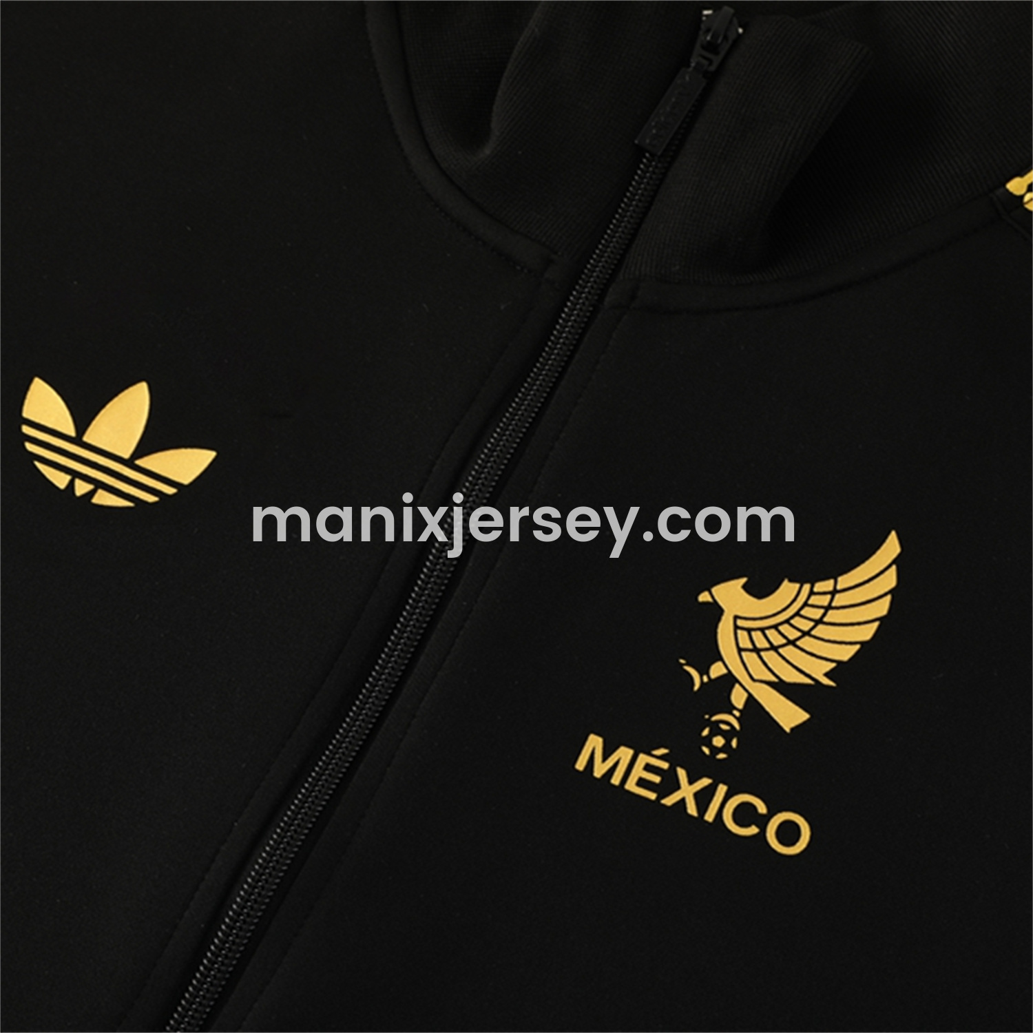 ManixJersey.com | Kids Mexico 2025 Gold Cup Kids Jacket Training Tracksuit - Black Top & Pants -Customize Name, Number and Patch | Worldwide Shipping