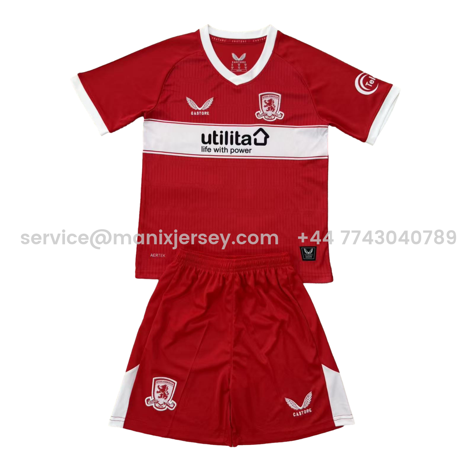 ManixJersey.com | Middlesbrough 25-26 Home Men's Adult Jersey Set - Fans Version -Customize Name, Number and Patch | Worldwide Shipping