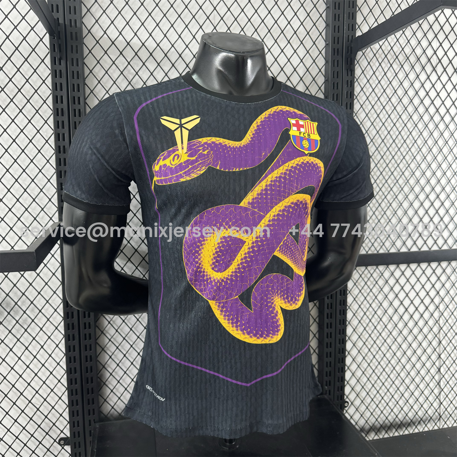 ManixJersey.com | Barcelona 25-26 Purple Mamba Snake Black Special Jersey - Player Version -Customize Name, Number and Patch | Worldwide Shipping