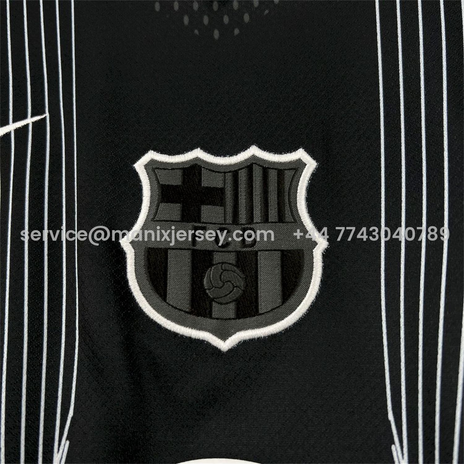 ManixJersey.com | Barcelona 25-26 T90 White Lines Black Jersey - Fans Version -Customize Name, Number and Patch | Worldwide Shipping