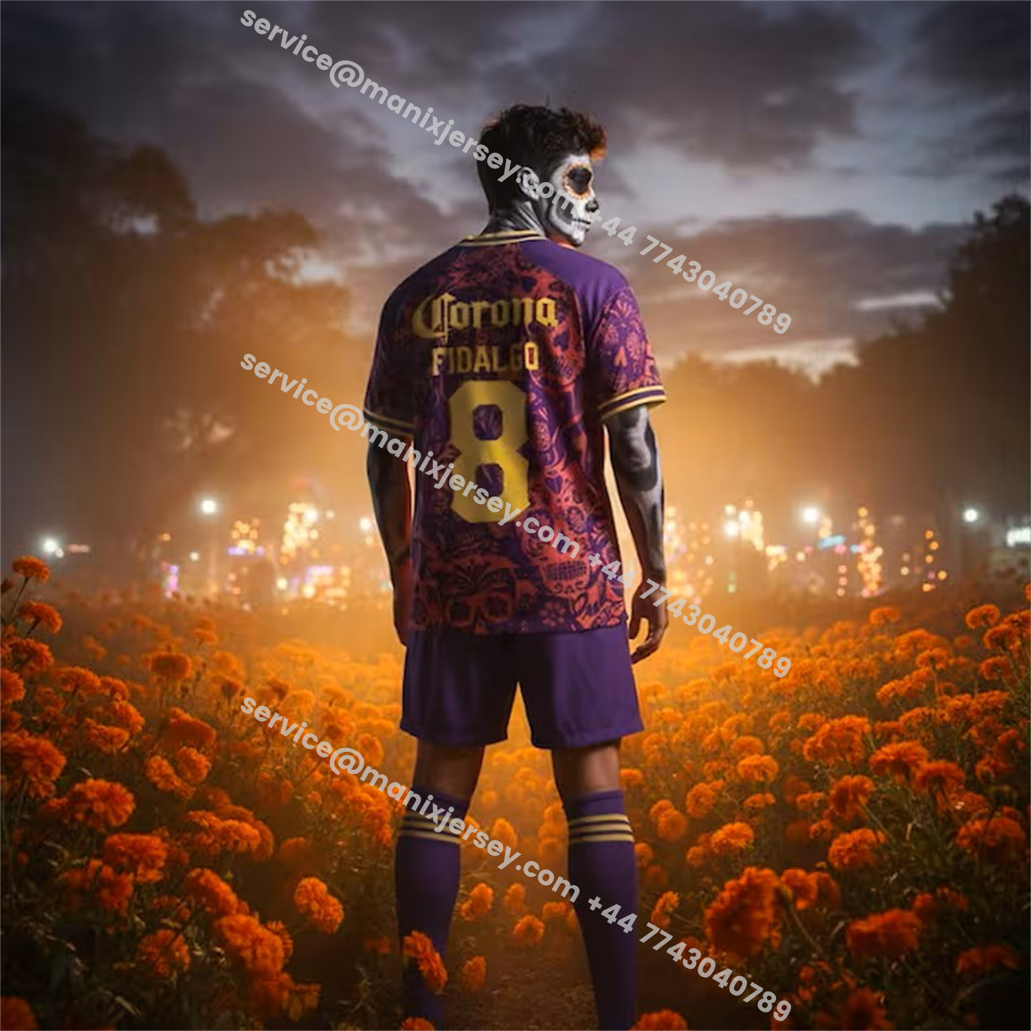 ManixJersey.com | Club América 25-26 Día de Muertos Purple Jersey - Fans Version -Customize Name, Number and Patch | Worldwide Shipping