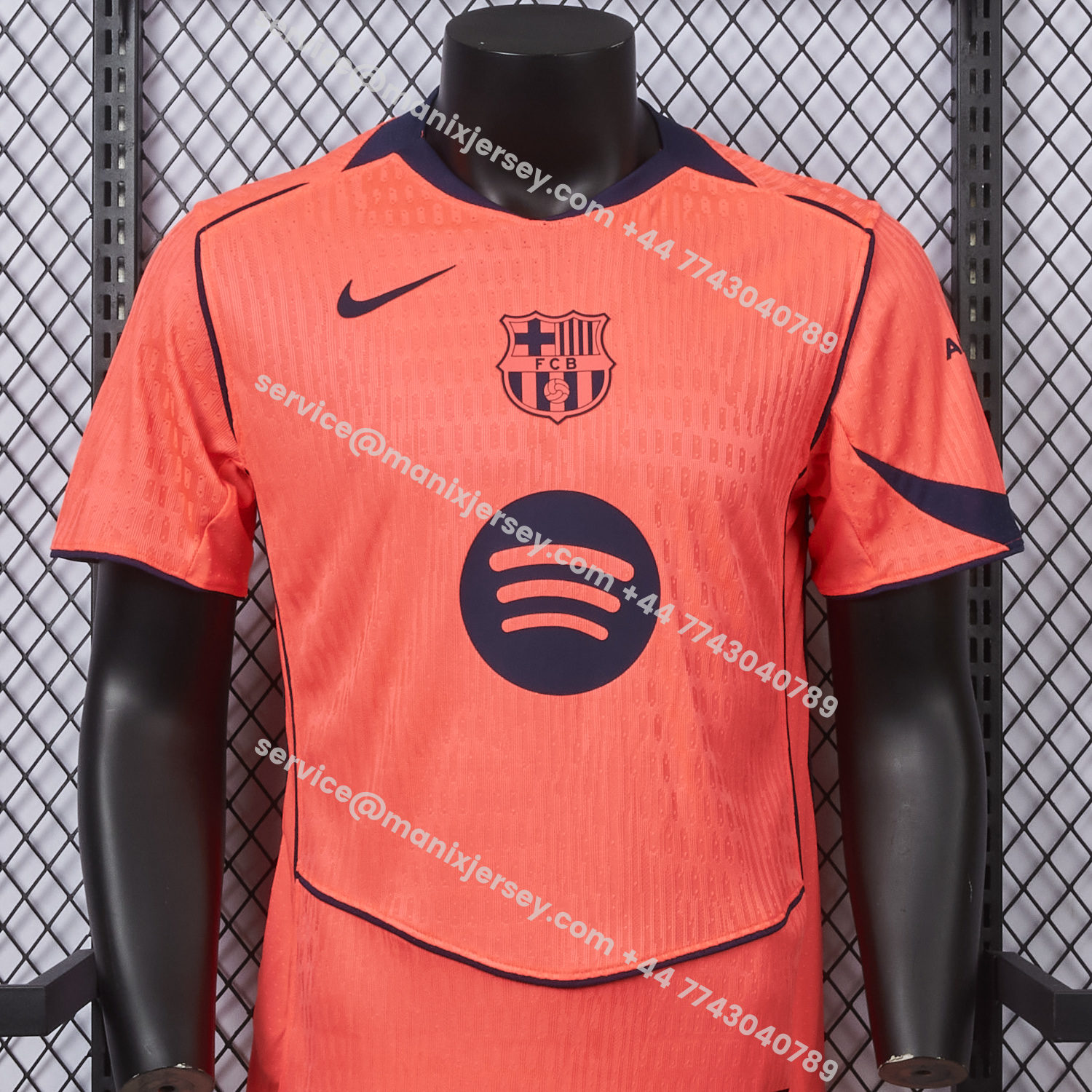 ManixJersey.com | Barcelona 25-26 Third Orange Jersey - Player Version -Customize Name, Number and Patch | Worldwide Shipping