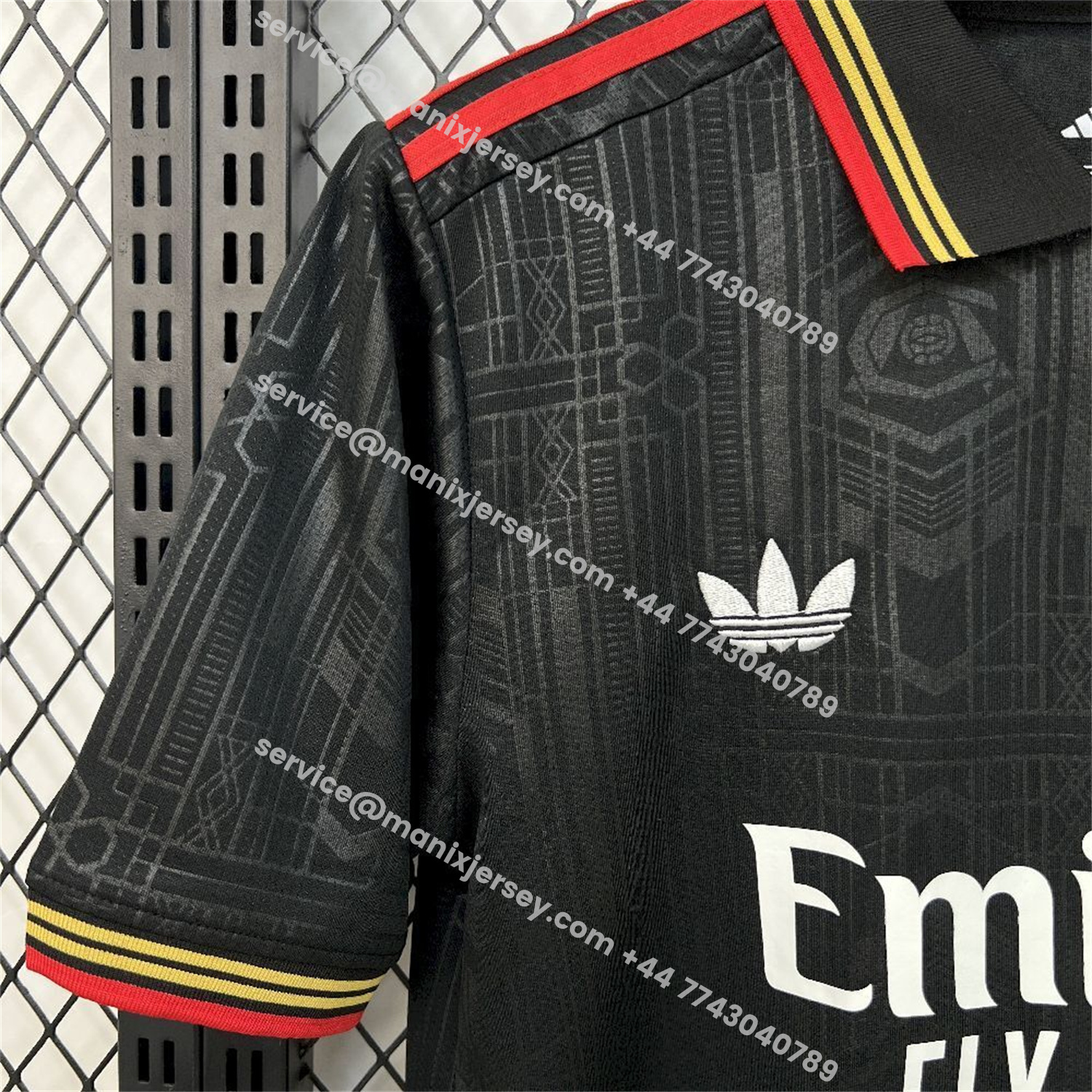 ManixJersey.com | Arsenal 25-26 Black POLO Throwback Trefoil Jersey - Fans Version -Customize Name, Number and Patch | Worldwide Shipping