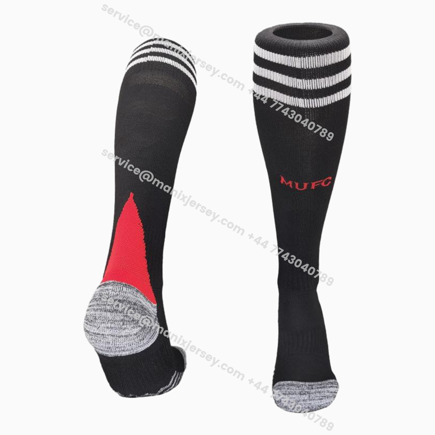 ManixJersey.com | Manchester United 25-26 Home Socks - Black -Customize Name, Number and Patch | Worldwide Shipping