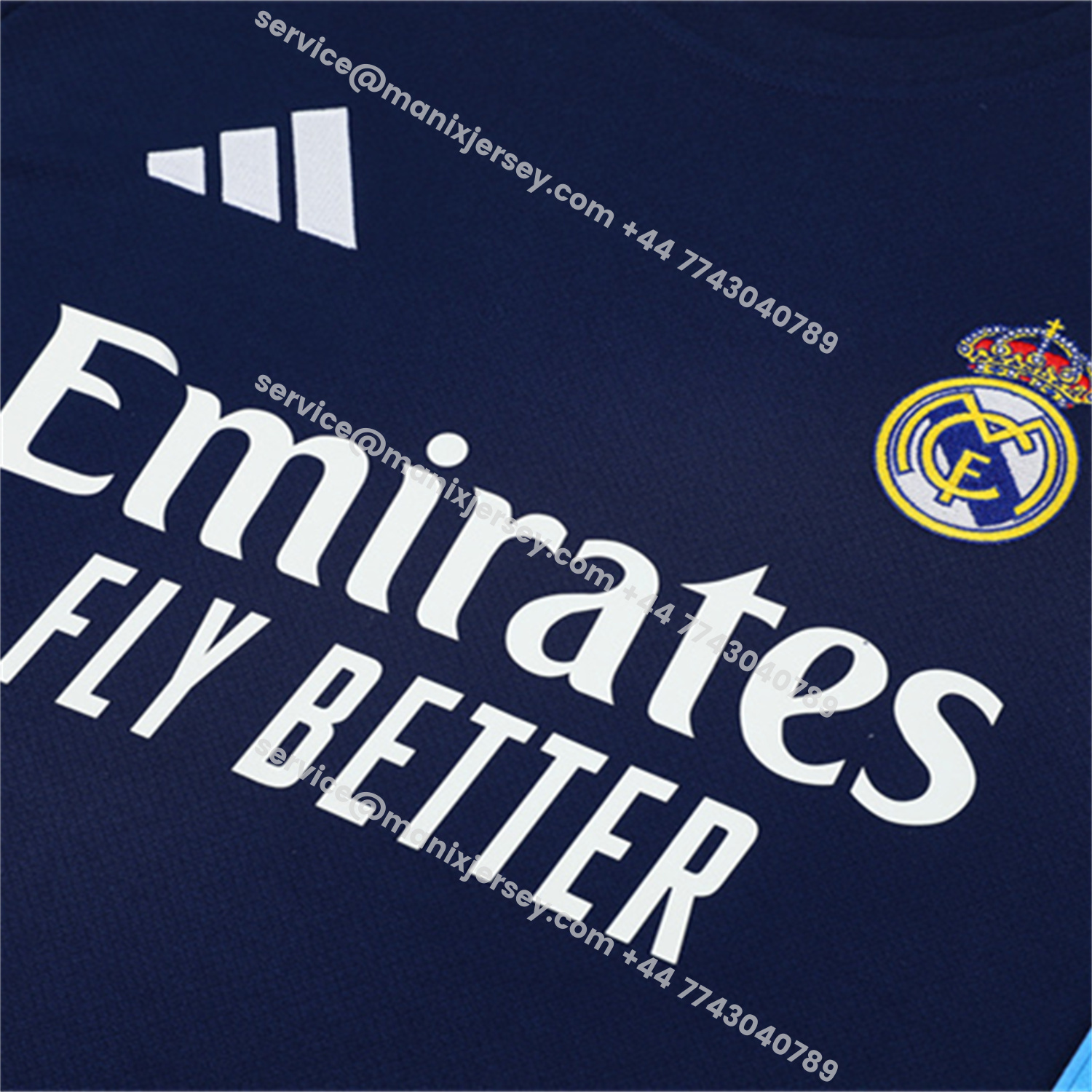 ManixJersey.com | Real Madrid 25-26 Kids Short-Sleeve Training Set - Royal Blue Top & Royal Blue Shorts -Customize Name, Number and Patch | Worldwide Shipping