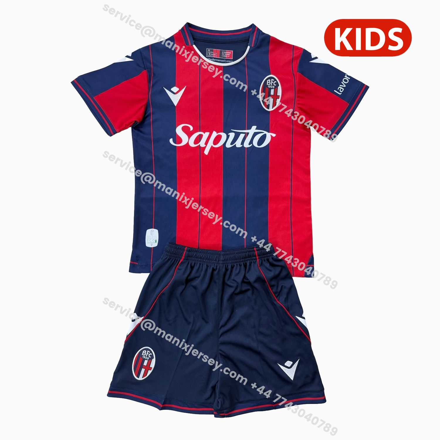 ManixJersey.com | Bologna 25-26 Home Kids Kit -Customize Name, Number and Patch | Worldwide Shipping