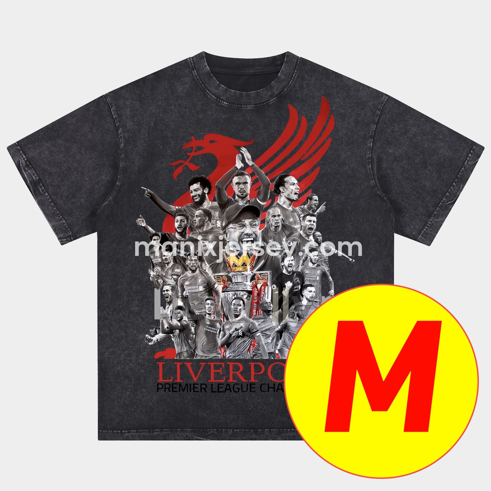 ManixJersey.com | Salah Liverpool Klopp Arnold Oversized Washed T-Shirt -Customize Name, Number and Patch | Worldwide Shipping