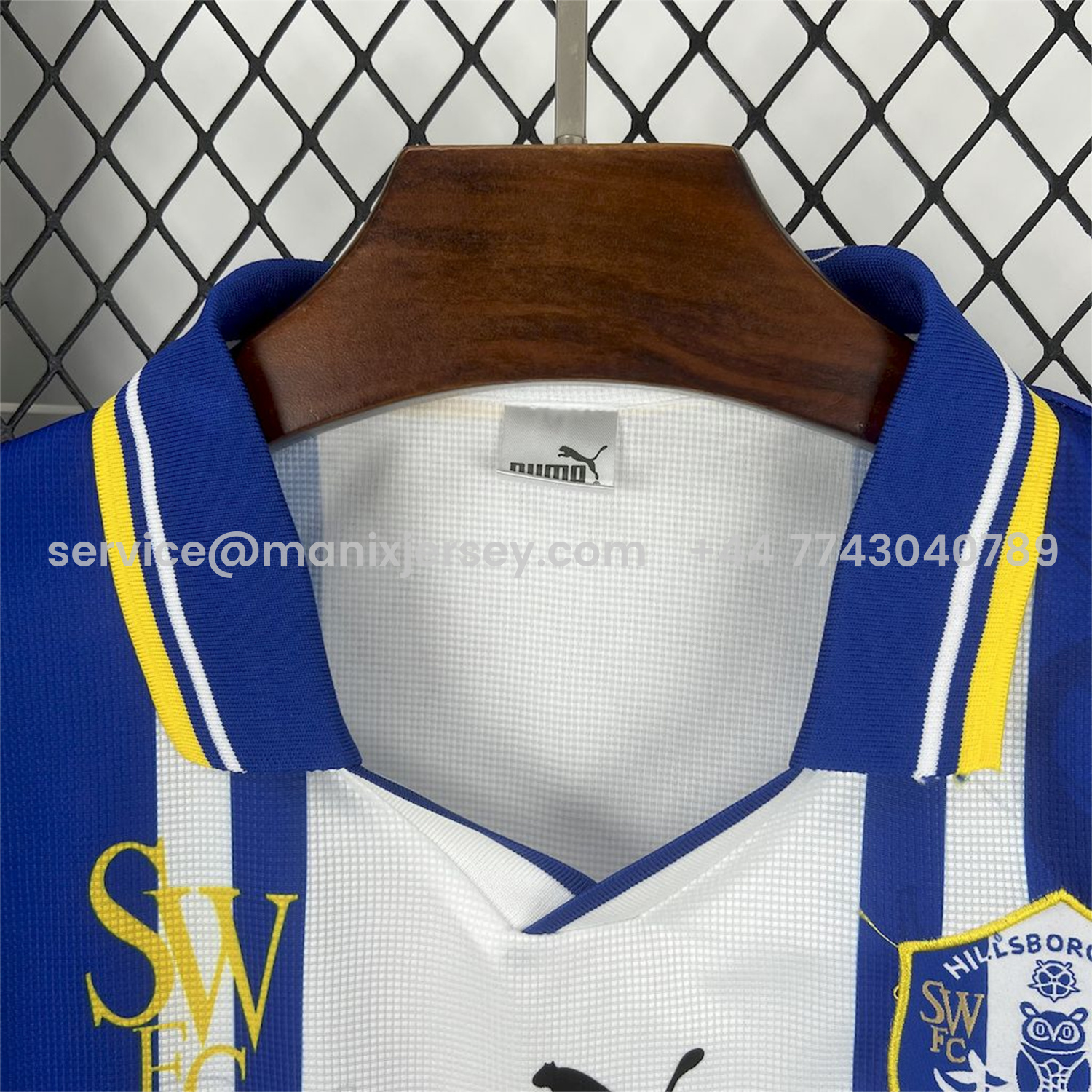 ManixJersey.com | Retro Sheffield Wednesday 1996-97 Home Jersey -Customize Name, Number and Patch | Worldwide Shipping