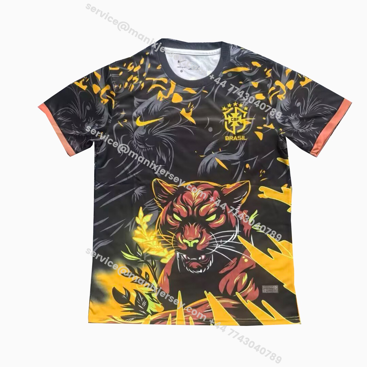 ManixJersey.com | Brazil 25-26 Leopard Yellow And Black Jersey - Fans Version -Customize Name, Number and Patch | Worldwide Shipping