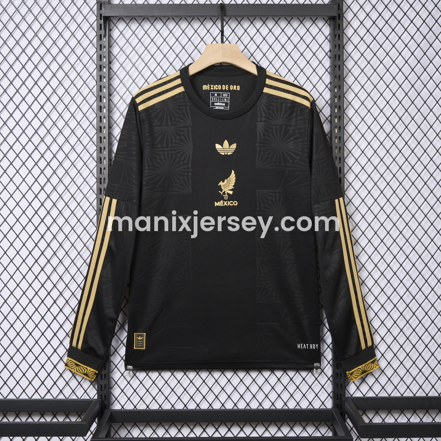 ManixJersey.com | Mexico 2025 Gold Cup Black Long Sleeves Jersey - Fans Version -Customize Name, Number and Patch | Worldwide Shipping