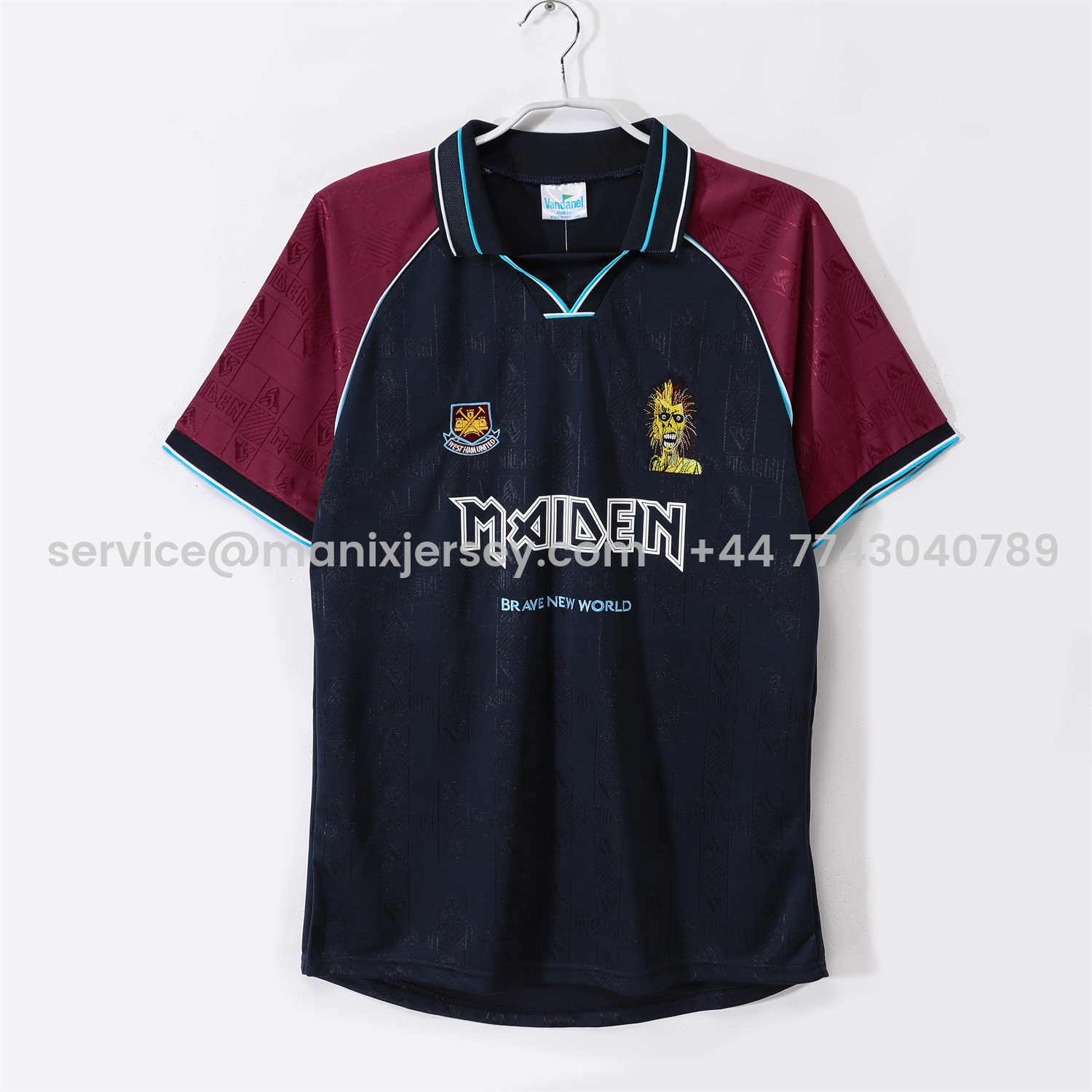 ManixJersey.com | Retro West Ham United 1999 Iron Maiden Home Jersey -Customize Name, Number and Patch | Worldwide Shipping
