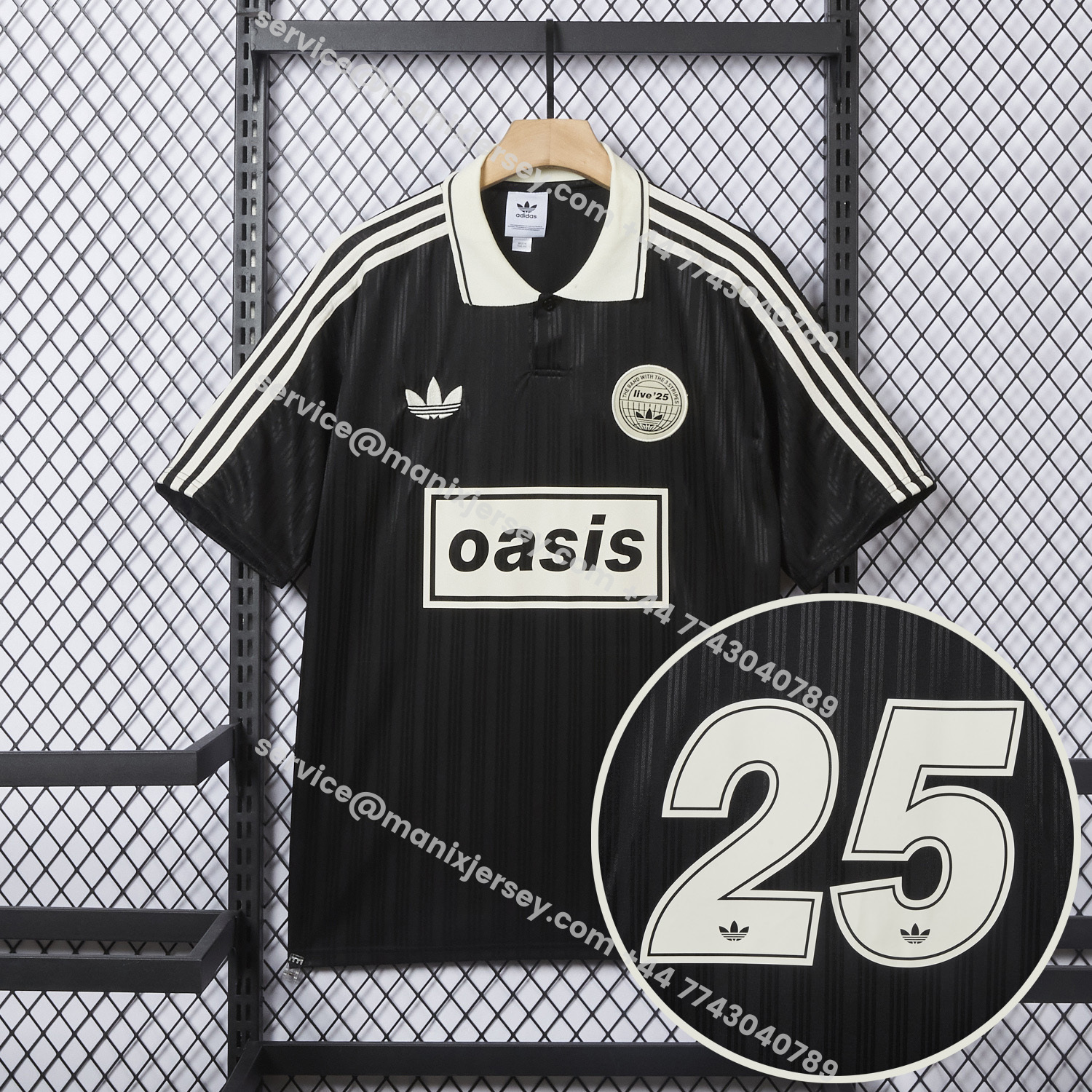 ManixJersey.com | Bohemian 25-26 Oasis Originals Tour Black Jersey With Number 25 - Fans Version -Customize Name, Number and Patch | Worldwide Shipping