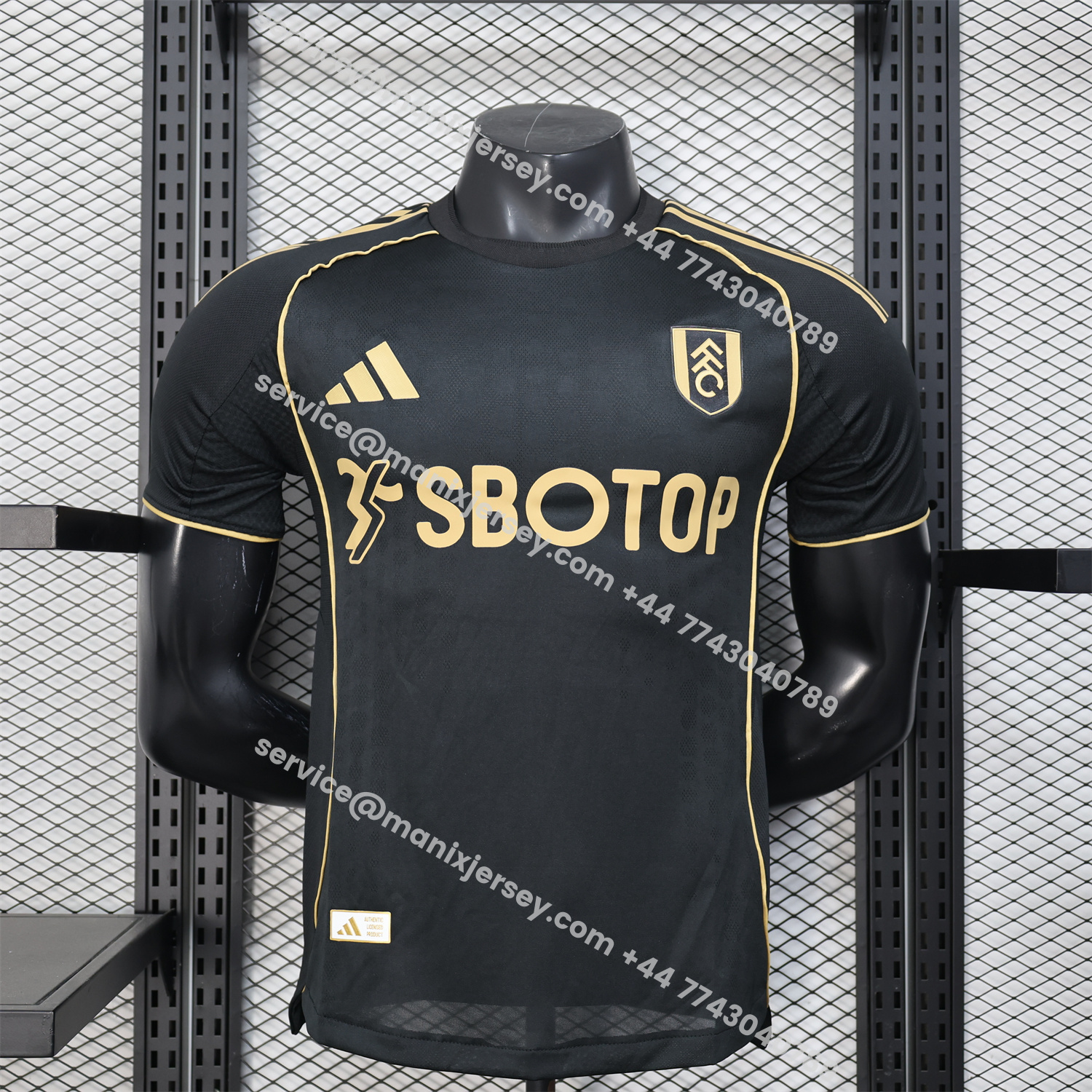 ManixJersey.com | Fulham 25-26 Third Black Jersey - Player Version -Customize Name, Number and Patch | Worldwide Shipping