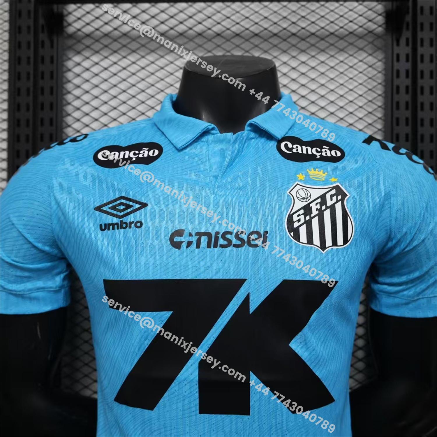 ManixJersey.com | Santos 25-26 Third Blue Jersey - Play Version -Customize Name, Number and Patch | Worldwide Shipping