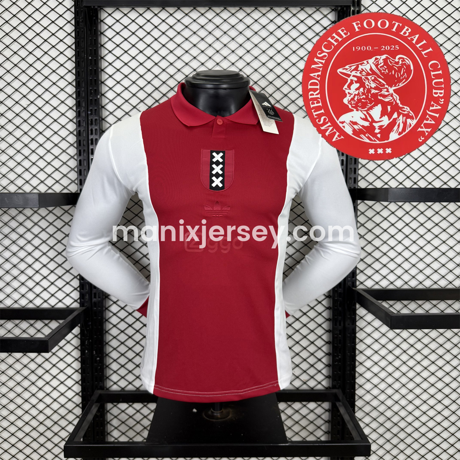 ManixJersey.com | Ajax 2025 125-Year Anniversary Long Sleeves Jersey - Player Version -Customize Name, Number and Patch | Worldwide Shipping