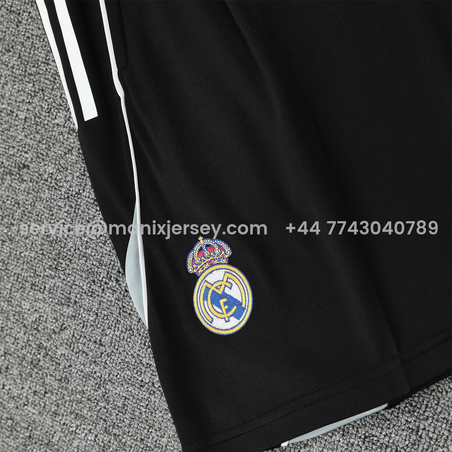 ManixJersey.com | Real Madrid 25-26 Short-Sleeve Training Set - Colorful Curve Pattern Top & Black Shorts -Customize Name, Number and Patch | Worldwide Shipping