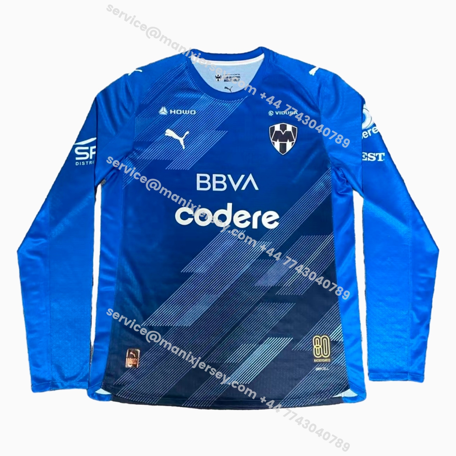 ManixJersey.com | Rayados Monterrey 25-26 Third Blue Long Sleeves Jersey - Player Version -Customize Name, Number and Patch | Worldwide Shipping