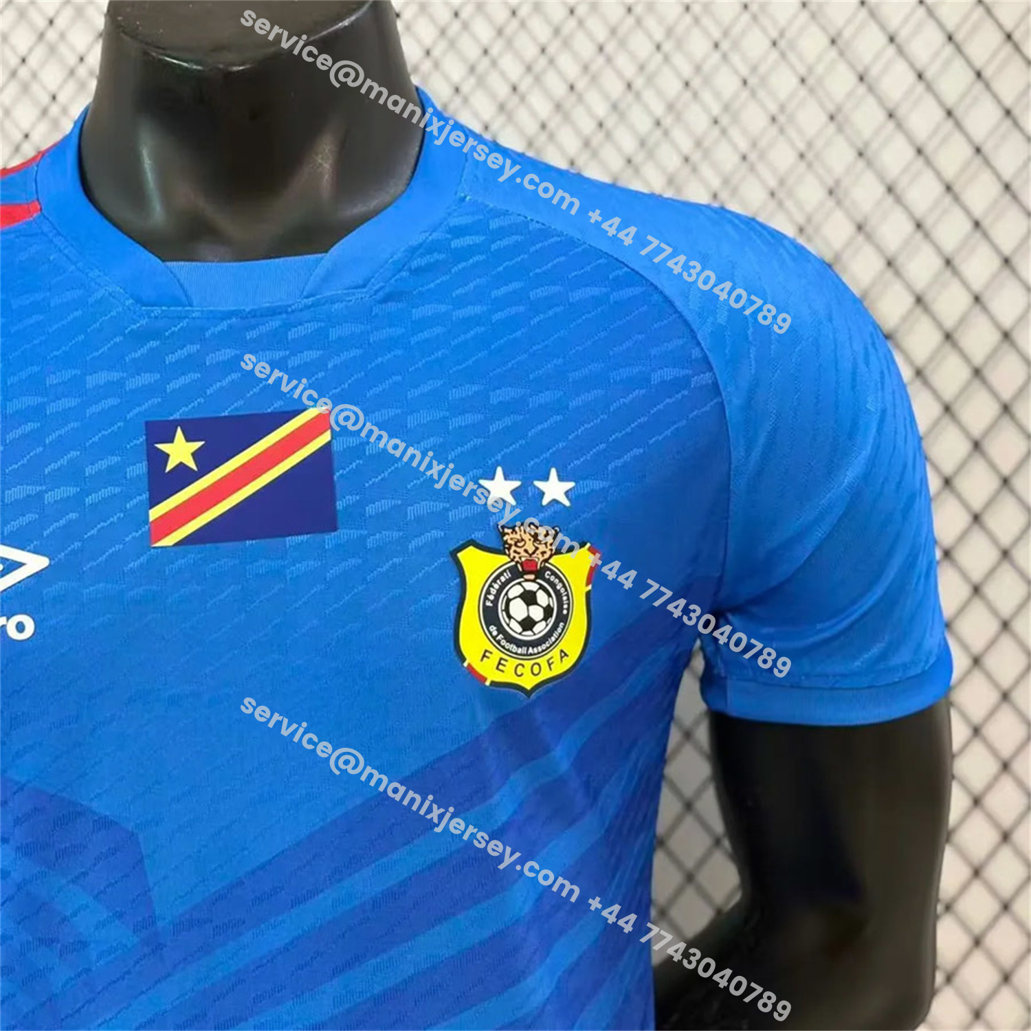 ManixJersey.com | Retro Congo 2023 Home Blue Jersey - Player Version -Customize Name, Number and Patch | Worldwide Shipping