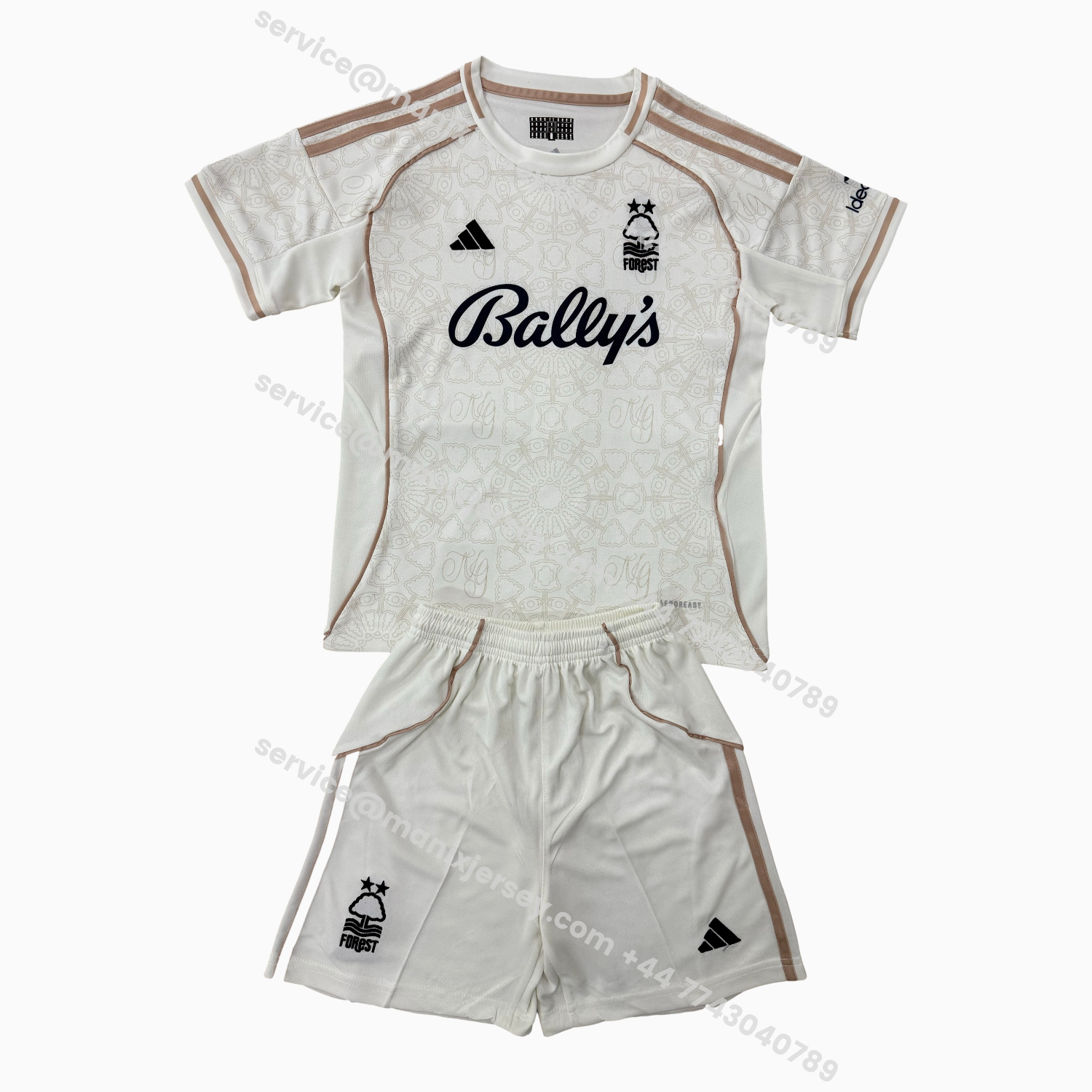 ManixJersey.com | Nottingham Forest 25-26 Away With Chest Sponsor Kids Kit -Customize Name, Number and Patch | Worldwide Shipping