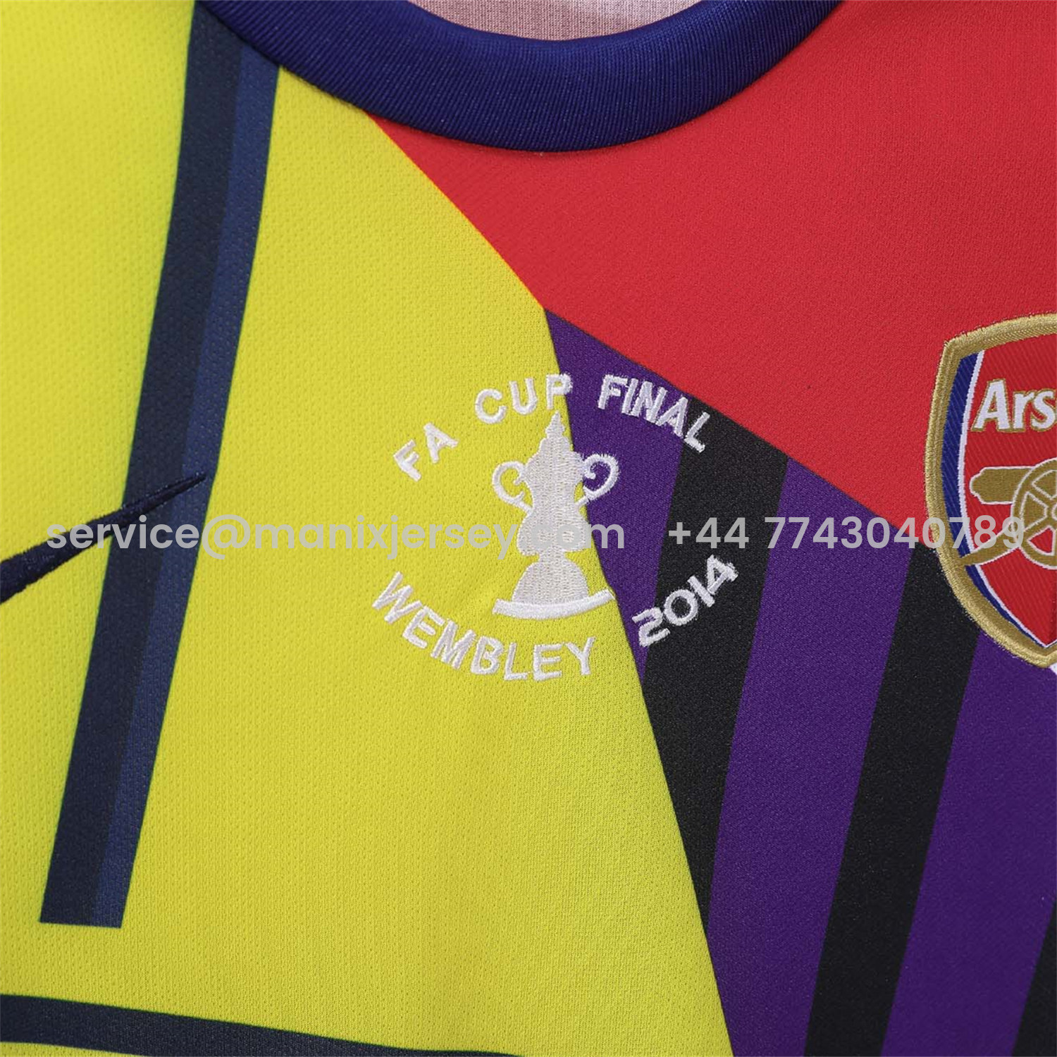 ManixJersey.com | Retro Arsenal 2014 FA CUP Trophy Commemorative Jersey -Customize Name, Number and Patch | Worldwide Shipping