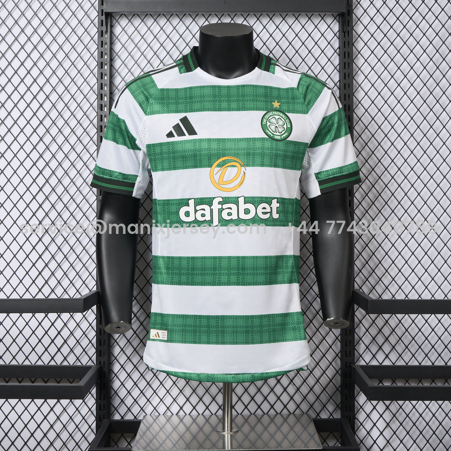 ManixJersey.com | Celtic 25-26 Home Green White Stripes Jersey - Player Version -Customize Name, Number and Patch | Worldwide Shipping