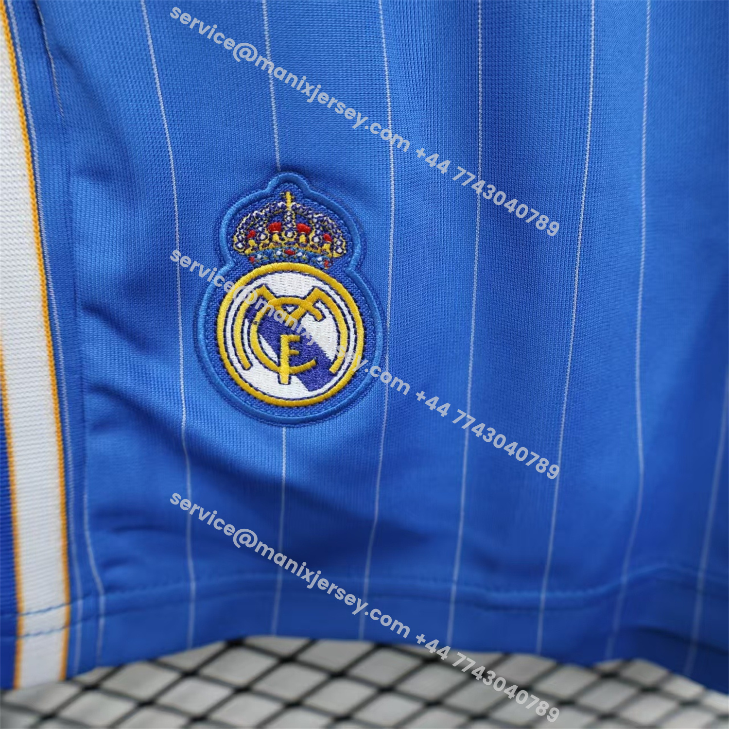 ManixJersey.com | Real Madrid 25-26 Trefoil Blue Travel Shorts - Player Version -Customize Name, Number and Patch | Worldwide Shipping