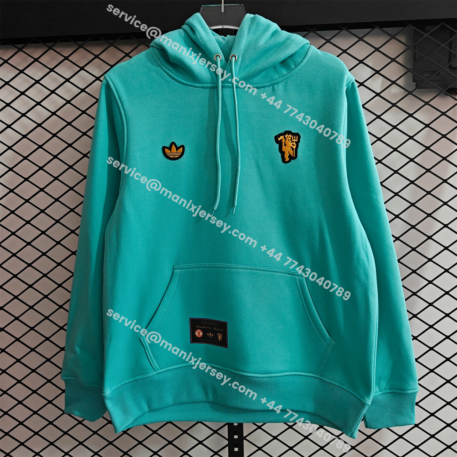 ManixJersey.com | Manchester United 25-26 Originals Terrace Icon Unisex Pullover Hoodie with Yellow Logo -Customize Name, Number and Patch | Worldwide Shipping