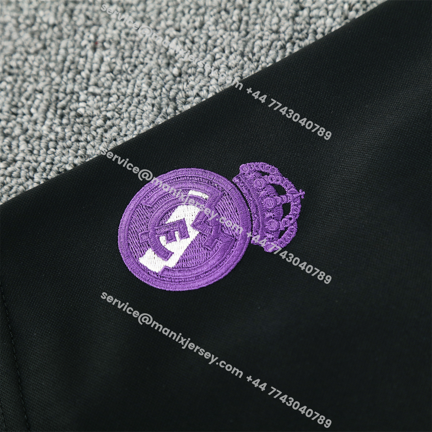 ManixJersey.com | Real Madrid 25-26 Vest Training Set - Blue Edge Black Vest & Black Shorts -Customize Name, Number and Patch | Worldwide Shipping