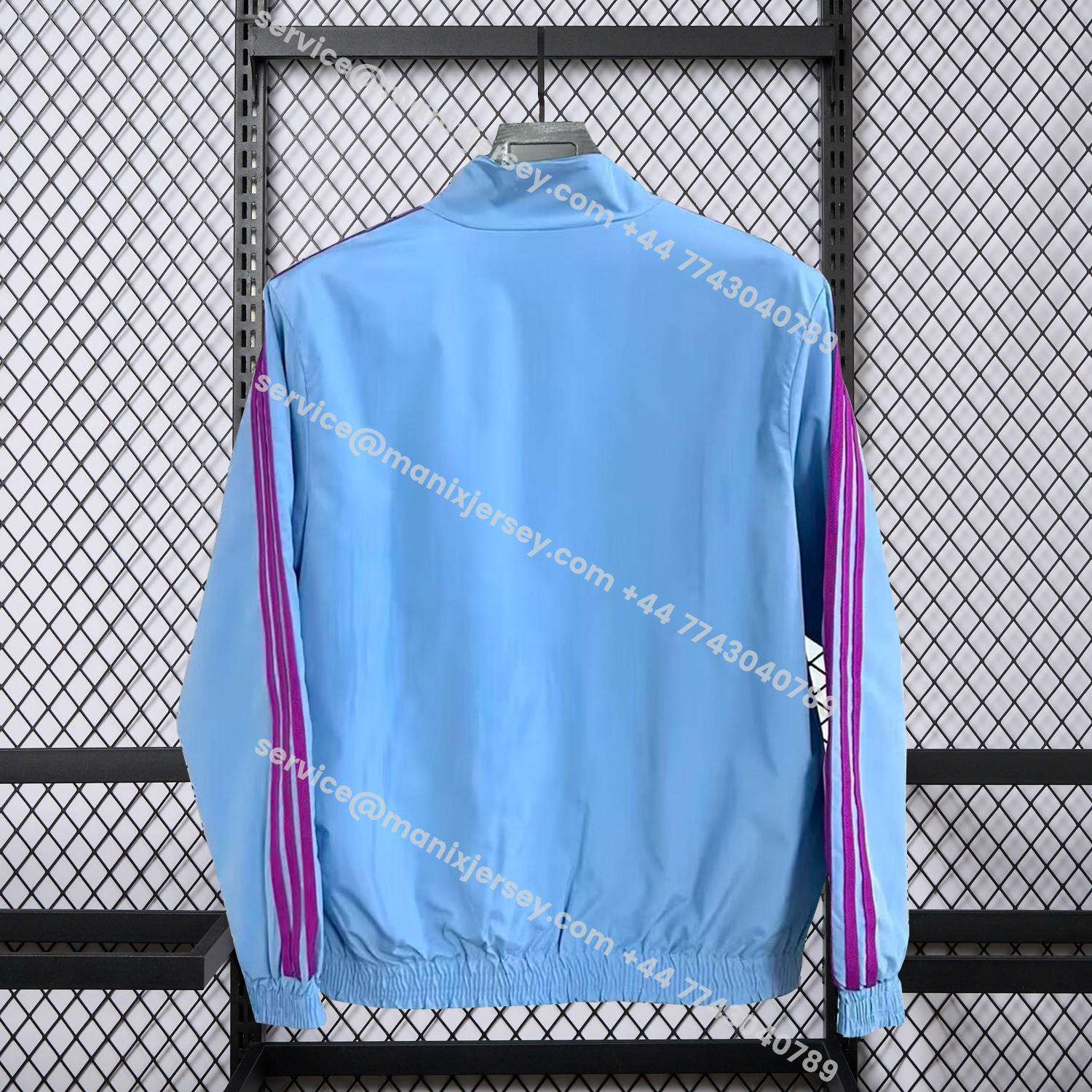 ManixJersey.com | Arsenal 25-26 Double Sided Reversible Windbreaker - Deep Blue & Light Blue -Customize Name, Number and Patch | Worldwide Shipping