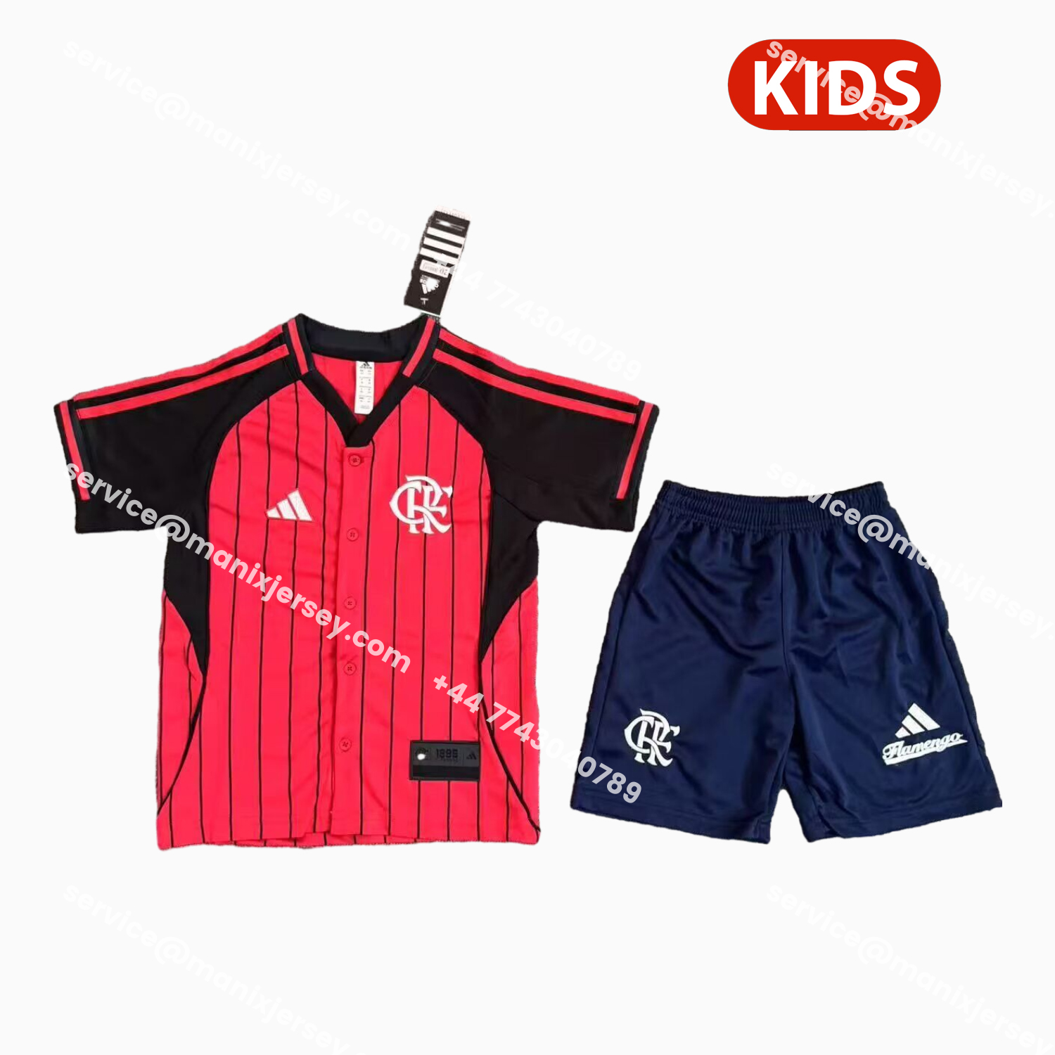 ManixJersey.com | Flamengo 25-26 Baseball Kids Kit -Customize Name, Number and Patch | Worldwide Shipping