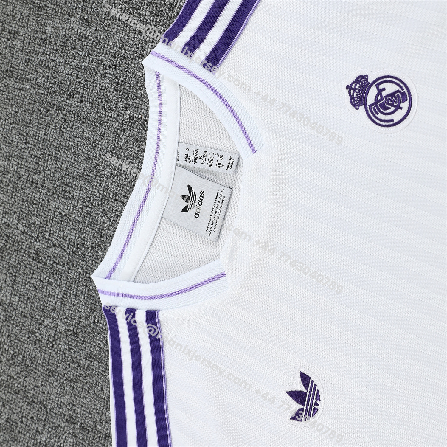 ManixJersey.com | Real Madrid 25-26 Vest Training Set - Pure White Vest & Purple Shorts -Customize Name, Number and Patch | Worldwide Shipping