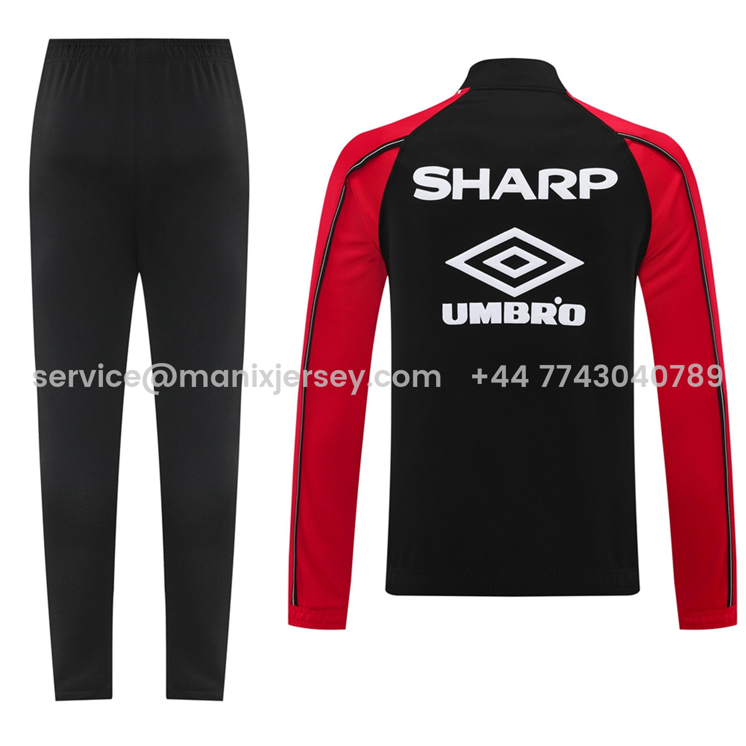 ManixJersey.com | Manchester United 25-26 Throwback 98-99 Style Jacket Training Tracksuit - Black -Customize Name, Number and Patch | Worldwide Shipping