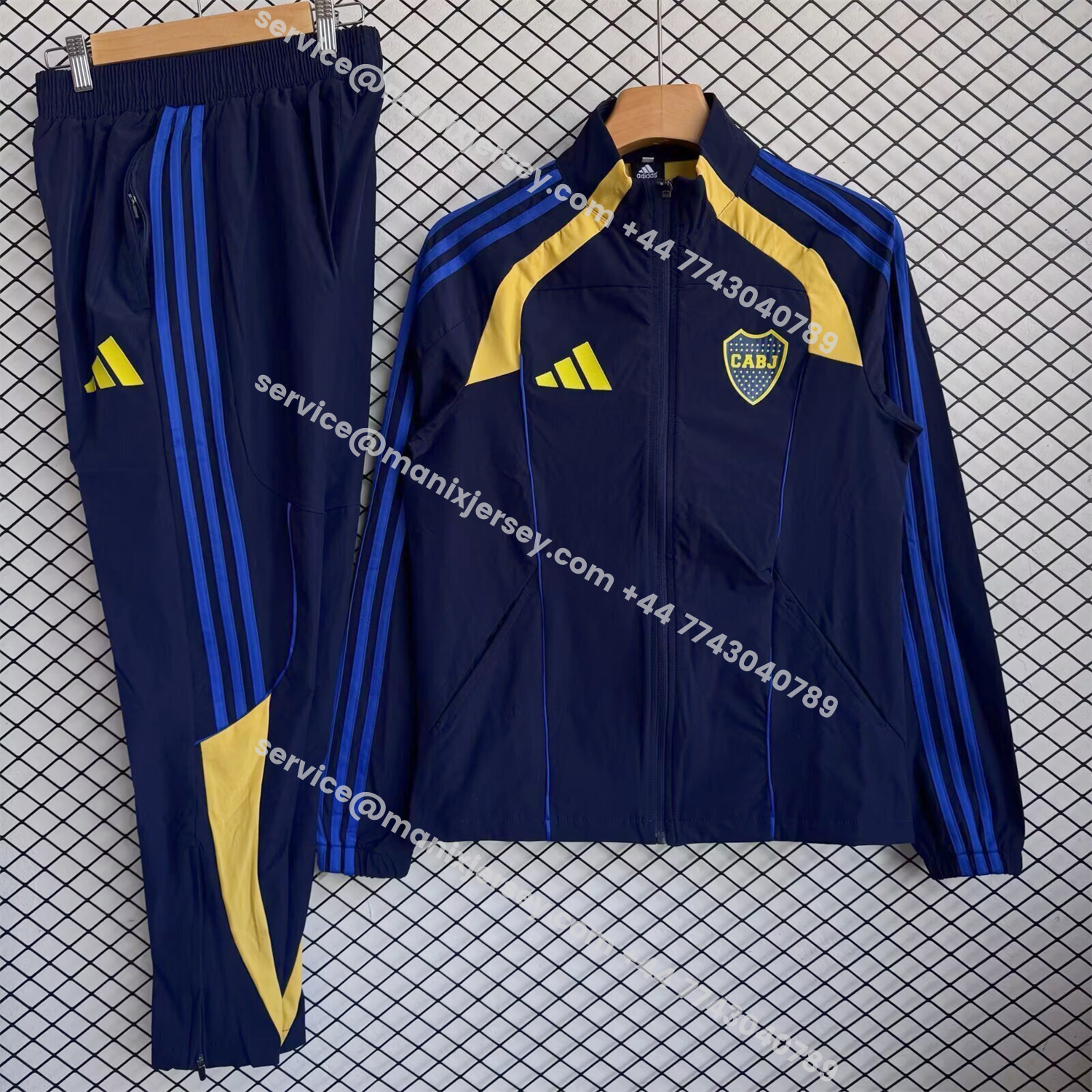 ManixJersey.com | Boca Juniors 25-26 Windbreaker Training Set - Deep Blue Top and Pants -Customize Name, Number and Patch | Worldwide Shipping