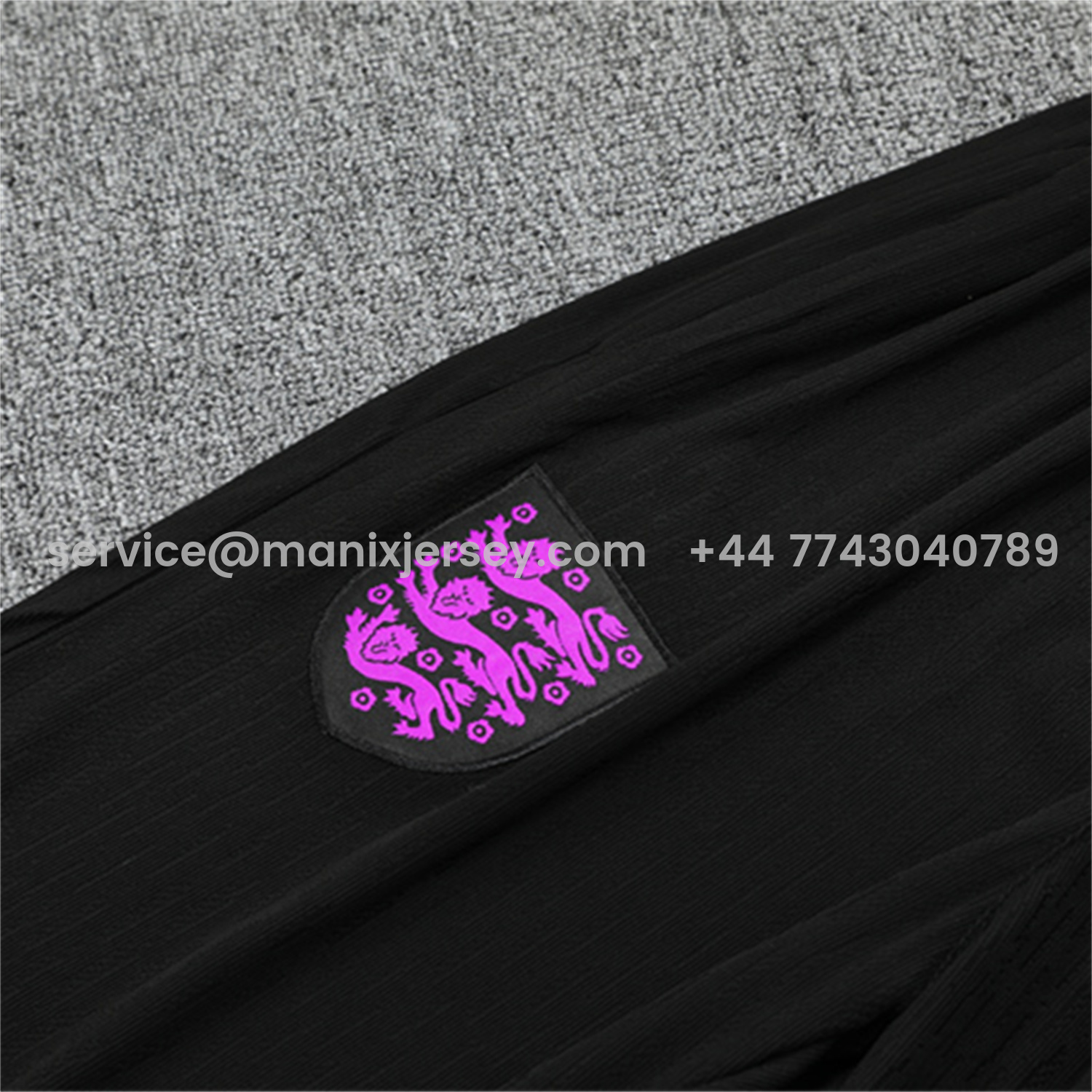 ManixJersey.com | England 25-26 Long Sleeve Training Set - Player Version - Black Top and Pants -Customize Name, Number and Patch | Worldwide Shipping