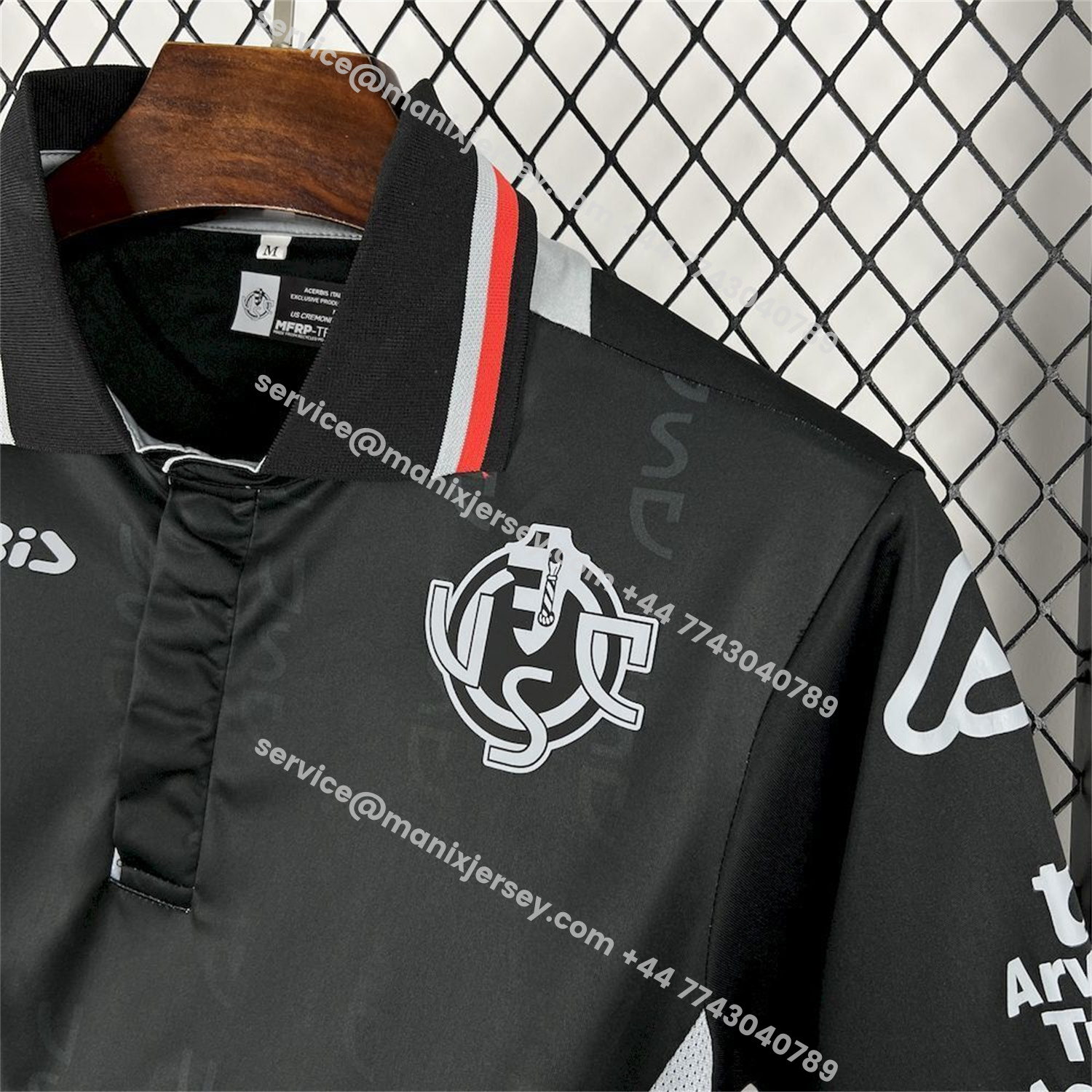 ManixJersey.com | Cremonese 25-26 Third Black Jersey - Fans Version -Customize Name, Number and Patch | Worldwide Shipping